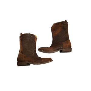 Corral Western Boots‎ Mens Lamb Embroidery Zip Leather Chocolate C3886 Sz 7d